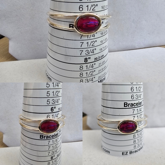 SET! Natural Garnet Bracelets and Red Abalone Bracelet Expandable Sizing (SET) - Picture 10 of 12
